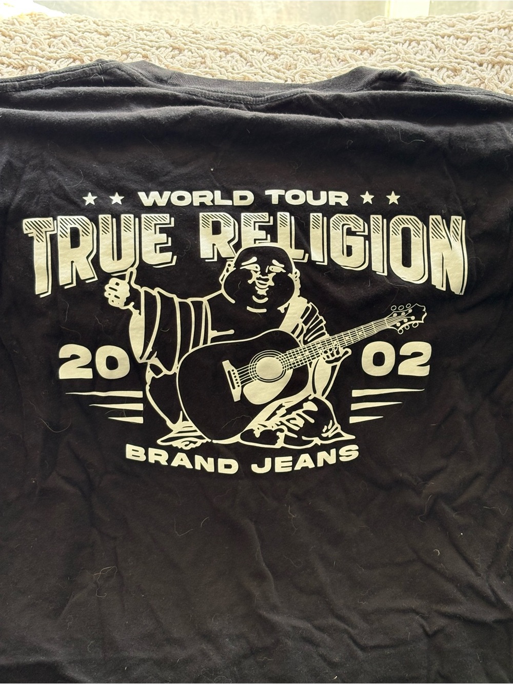 Vintage Mens True Religion Buddha Black World Tour Graphic Tee - Medium